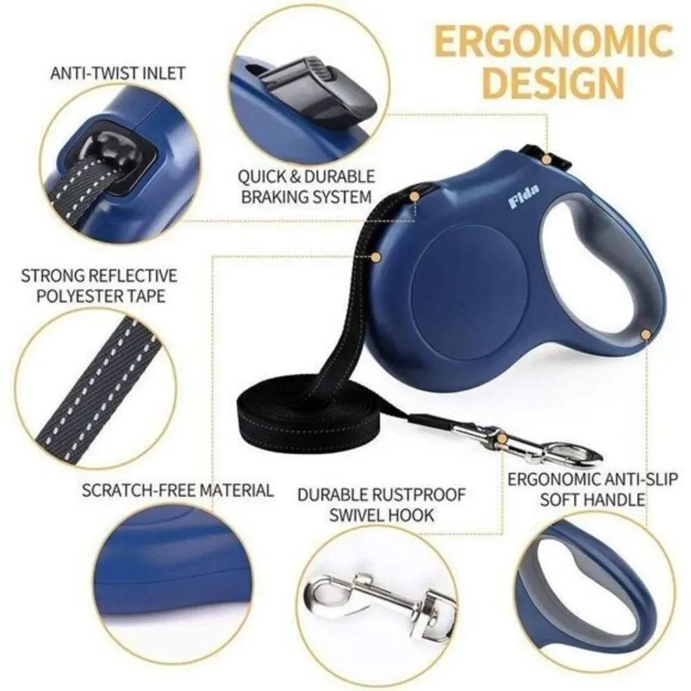 Fida Retractable Dog‎ Leash with Dispenser Large